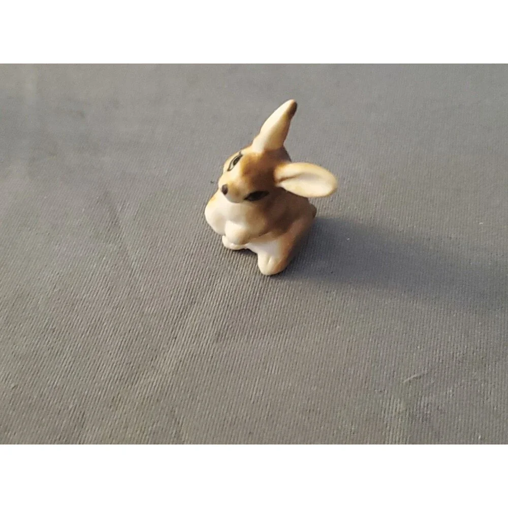 3 Vtg Bone China Ceramic Japan collectibles Rabbit Bunny Brown Mini Trinket Read